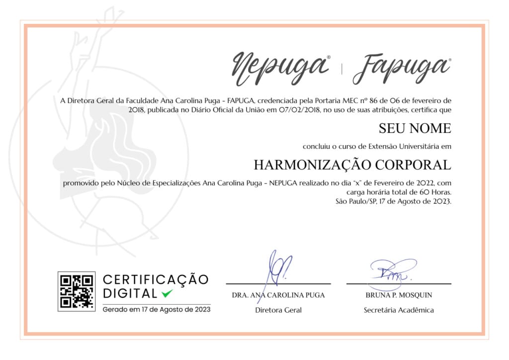 certificado harmonizacao corporal online