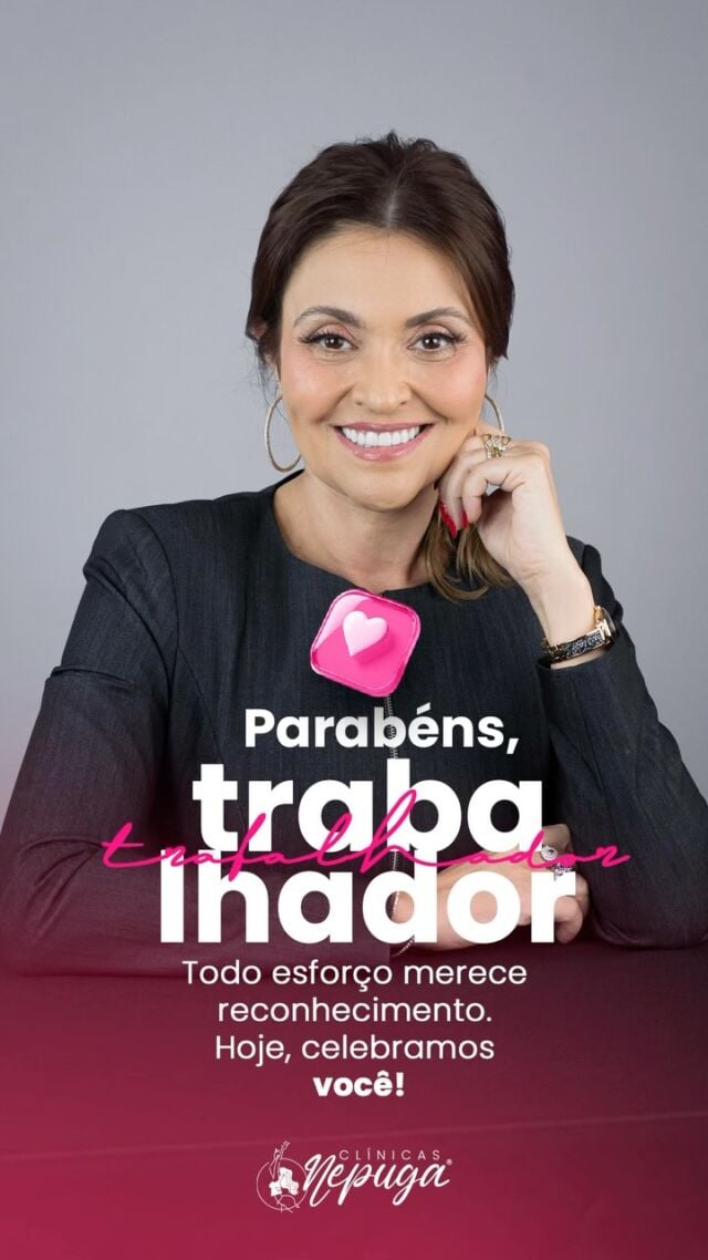 Hoje celebramos todos os profissionais que, com dedicação e propósito, constroem um mundo melhor todos os dias. 
Nas Clínicas Nepuga, temos orgulho de caminhar ao lado de quem transforma vidas por meio da saúde, da estética e da ciência.

Que nunca falte paixão pelo que se faz e orgulho por quem se é!

#DiaDoTrabalho #ClinicasNepuga #OrgulhoDeSerNepuga #BiomedicinaEstética #ProfissionaisQueTransformam