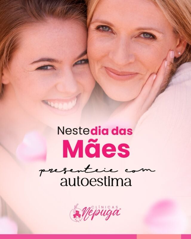 E se neste Dia das Mães a gente lembrasse que toda mãe é muito mais que mãe? 💛
Ela é mulher, é força, é história — e também merece se olhar com carinho.

Neste ano, presenteie com algo que vai além do óbvio:
✨ uma dose de autoestima.

Escolha um dos procedimentos das Clínicas Nepuga e ofereça um momento só dela — de autocuidado, beleza e merecimento.

Porque quando uma mulher se sente bem com ela mesma, tudo à sua volta floresce.

#DiaDasMãesNepuga #AutoestimaComCiência #PresenteQueTransforma #EstéticaComPropósito
